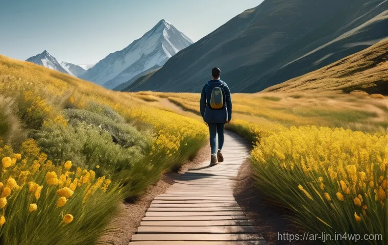 행동 변화 학습의 개인 맞춤형 접근 - "A serene individual, dressed in comfortable, modest athletic wear, confidently walks along a windin...