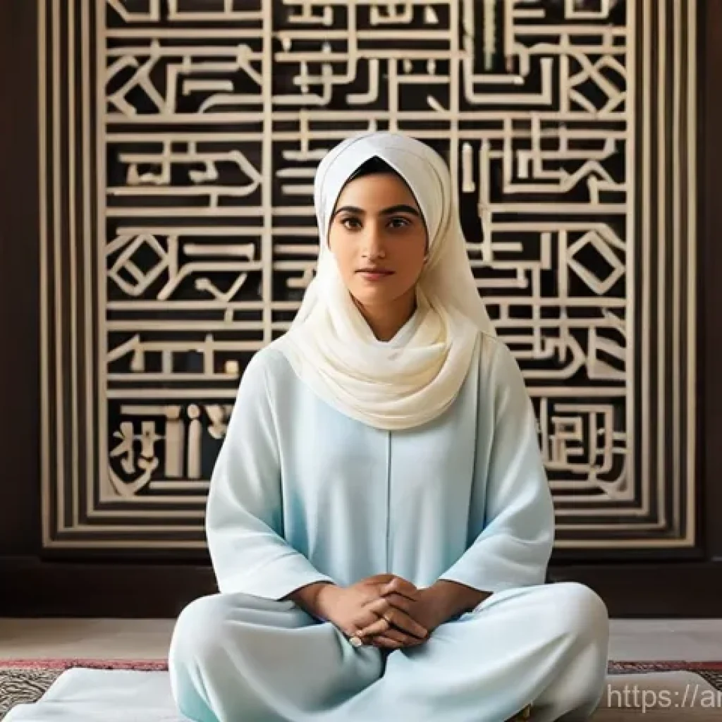 행동 변화의 문화적 맥락 - **Prompt for Image Generation: "The Contemplative Innovator"**
A young Arab woman, in her early ...