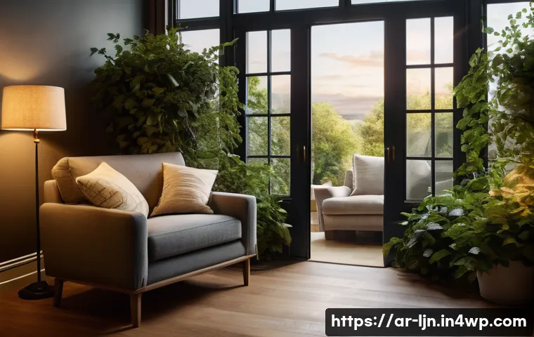 행동 변화에 대한 심리적 저항 극복하기 - **Prompt:** A cozy, inviting living room scene. A person, modestly dressed in comfortable loungewear...